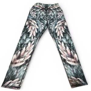 EVCR Evolution & Creation Feather Print Yoga Leggings Medium